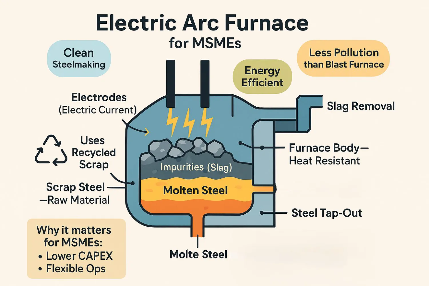 کوره قوس الکتریکی چیست؟